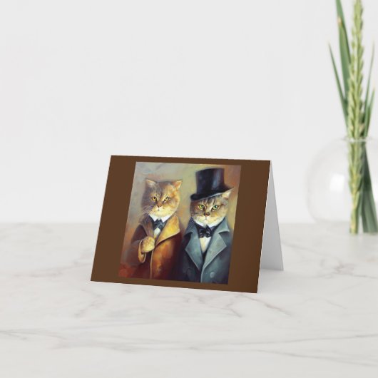 ホームズとワトソンとしての猫たち カード (正面)