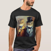 ホームズとワトソンとしての猫たち Tシャツ (正面)