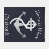 ホームズザボートは航海のいかりボート フリースブランケット (正面(横))