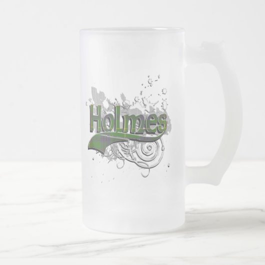 ホームズタータンチェック グランジ フロストグラスビールジョッキ (右)