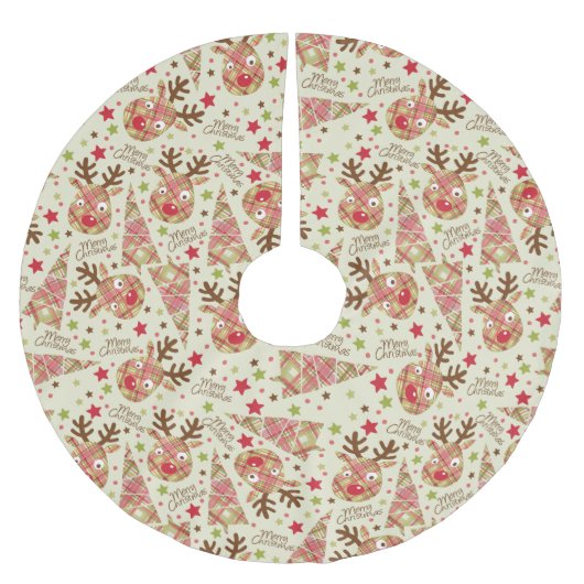 ホームズパンパッチワークメリークリスマス ブラッシュドポリエステルツリースカート (正面)