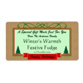 ホームズプンバーラップとホリデーツリーズフレームギフト ラベル (正面)