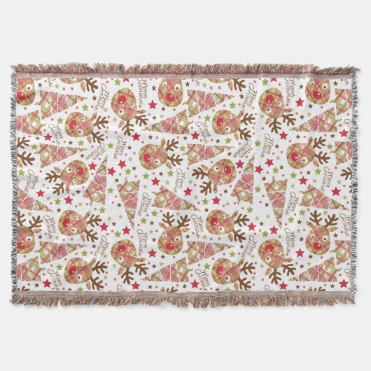 ホームズプンメリークリスマスパターン スローブランケット (正面)