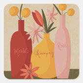 ホームズプンワインボトルフローラ スクエアシール (正面)