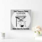 ホームセキュリティアラームシステムクロック スクエア壁時計 (ホーム)