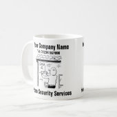 ホームセキュリティサービスの漫画 コーヒーマグカップ (正面左)