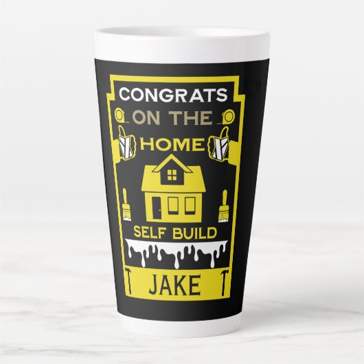 ホームセルフビルドのお祝い カフェラテマグ (正面)