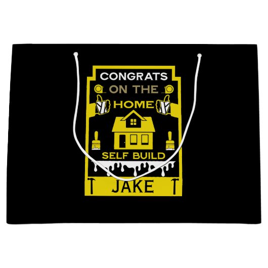 ホームセルフビルドのお祝い ラージペーパーバッグ (正面)