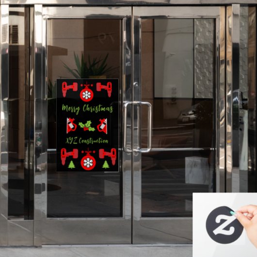 ホームセンターのクリスマスプレゼント ウィンドウサイン (オフィスドア)