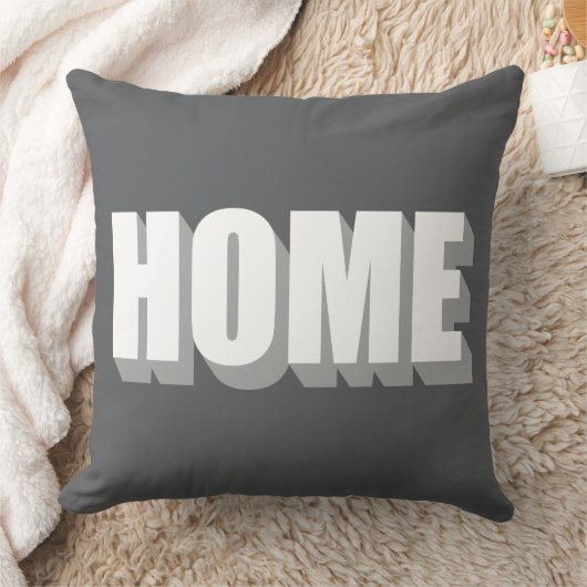 ホームタイポグラフィミニマルシンプルグレモダンイ白 クッション (ブランケット)