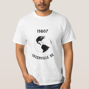 ホームタウン州ジップコードグローブワールドマップ Tシャツ