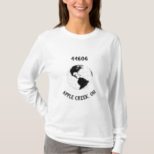 ホームタウン州ジップコードグローブワールドマップ Tシャツ