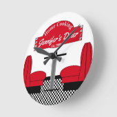 ホームダイナーキッチンレストラングリルシェフベイカー ラウンド壁時計 (傾斜)