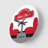 ホームダイナーキッチンレストラングリルマンケーブ ラウンド壁時計 (傾斜)