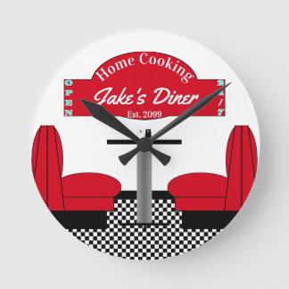 ホームダイナーキッチンレストラングリルマンケーブ ラウンド壁時計