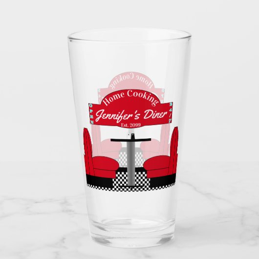 ホームダイナーキッチンレストランソーダテポップ・アートのィービール タンブラーグラス (正面)