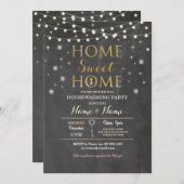 ホームチョーク引っ越し祝いパーティースノーフレーククリスマス招待状 招待状 (正面/裏面)