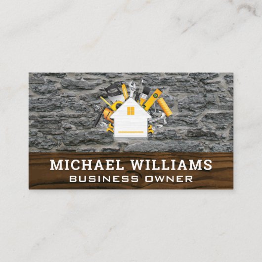 ホームツール |ウッドロックの背景 名刺 (正面)