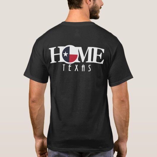 ホームテキサス州(ロング文字) Tシャツ (裏面)