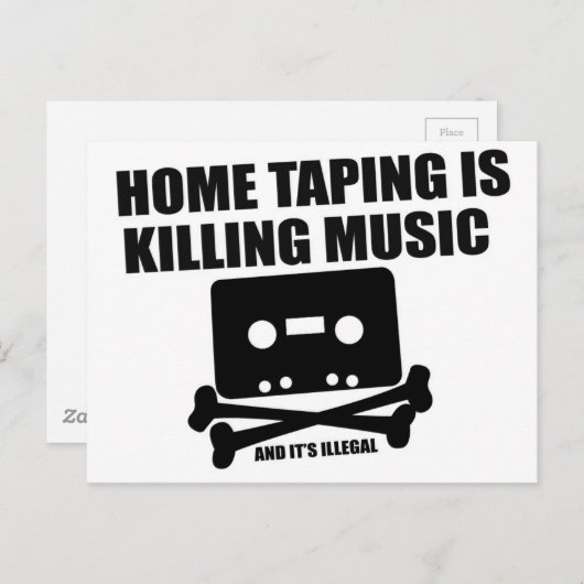 ホームテーピングが音楽を殺している！ ポストカード (正面/裏面)