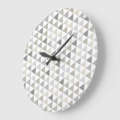 ホームデコモダンールグレーベージュニュートラルパターン ラージ壁時計 (傾斜)