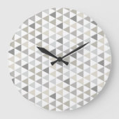 ホームデコモダンールグレーベージュニュートラルパターン ラージ壁時計 (正面)