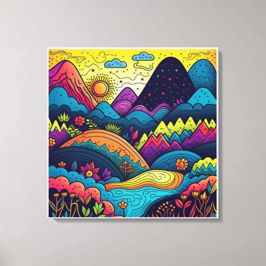 ホームデコレーションお洒落抽象芸術ボホ自然 キャンバスプリント (正面)