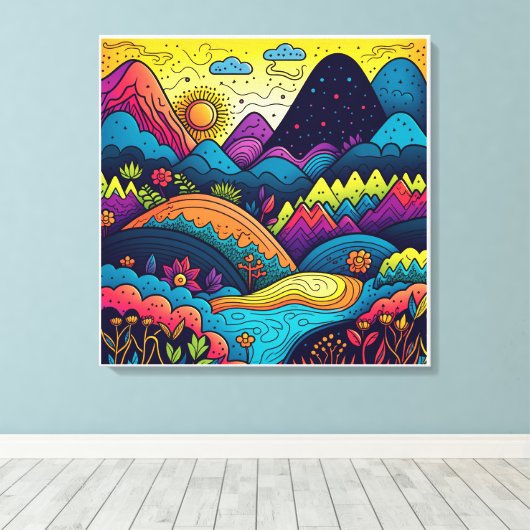 ホームデコレーションお洒落抽象芸術ボホ自然 キャンバスプリント (インサイチュ (ウッドフロア))