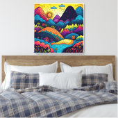 ホームデコレーションお洒落抽象芸術ボホ自然 キャンバスプリント (インサイチュ (寝室))