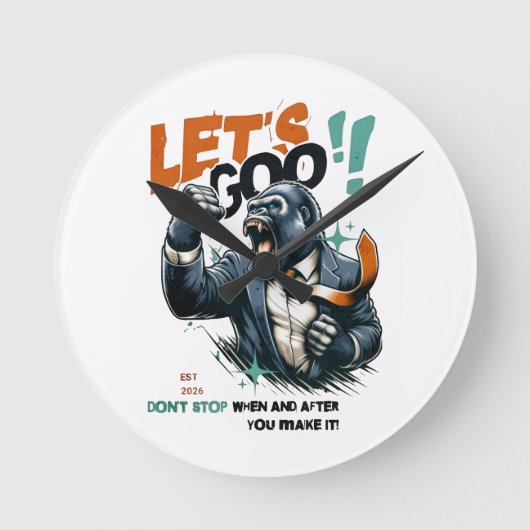 ホームデコレーション Let's GOO LESSONS LEARN ウォールクロック (正面)