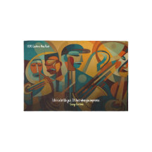 ホームデコールジャズミュージックホーン入りラグ歓迎マット