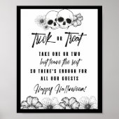 ホームデコールスカルトリックまたはハロウィーンサインを扱う ポスター (正面)