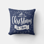 ホームデコールフェスティバルスノーフレークネイビーブルー クッション (正面)