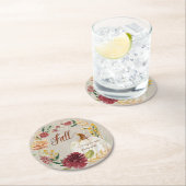 ホームデコール秋オータムカプキン水彩フローラ ラウンドペーパーコースター (インサイチュ)