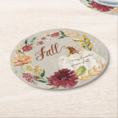 ホームデコール秋オータムカプキン水彩フローラ ラウンドペーパーコースター (アングル)