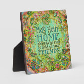 ホームトゥースモールアイリッシュ引用文グリーンおもしろいインスピレーション フォトプラーク (正面)