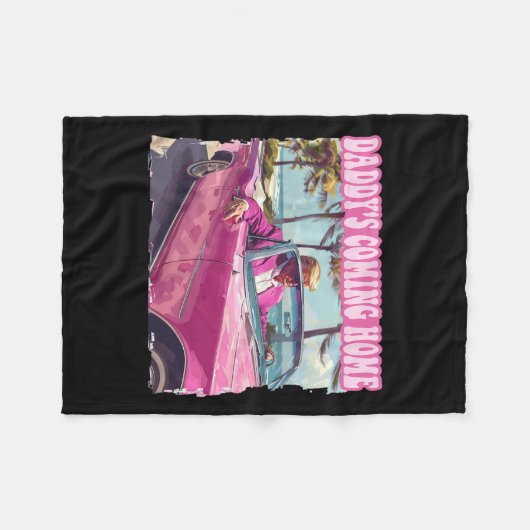 ホームトランプシャツマガおもしろいドナルドトランプ2024 フリースブランケット (正面(横))