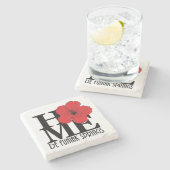 ホームドゥフニアック春レッドハイビスカス ストーンコースター (横)