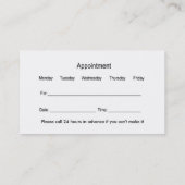 ホームドクター名刺 予約カード (裏面)