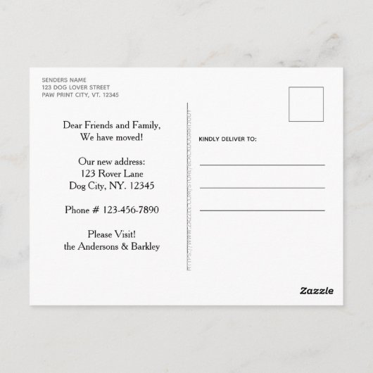 ホームドッグ移動引っ越しました告知はがき ポストカード (裏面)