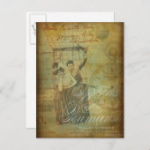 ホームニューハウスヴィンテージホットエアバルーンコラージュ 案内ポストカード (正面/裏面)