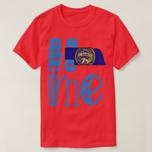 ホームネブラスカinアートブロック文字 tシャツ (デザイン正面)