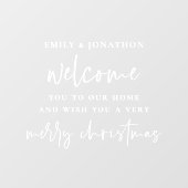 ホームネームへようこそメリークリスマスホワイト ウィンドウサイン (シート)