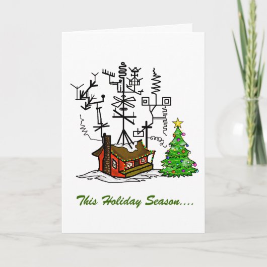 ホームハムラジオクリスマスカードのようなシャックがない シーズンカード (正面)