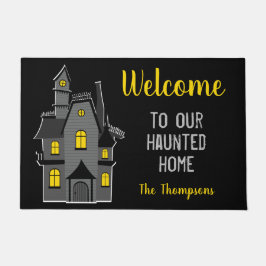 ホームハロウィン幽霊のよく出るへようこそ ドアマット