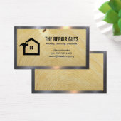 ホームハンマーのロゴ |木目 |金属 (デスク)