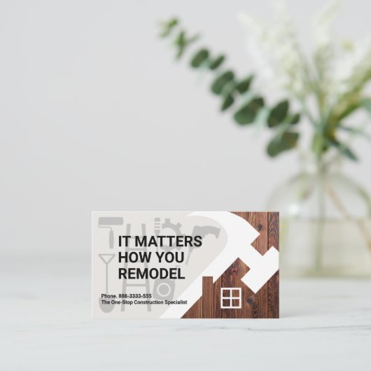 ホームハンマーシルエット建築ツール 名刺 (スタンド正面)