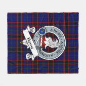 ホームバッジモダンタータンチェックプレイド フリースブランケット (正面(横))