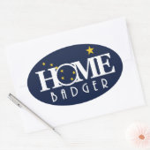 ホームバッジャーアラスカ 楕円形シール (封筒)