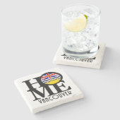 ホームバンクーバー（BC国旗） ストーンコースター (横)